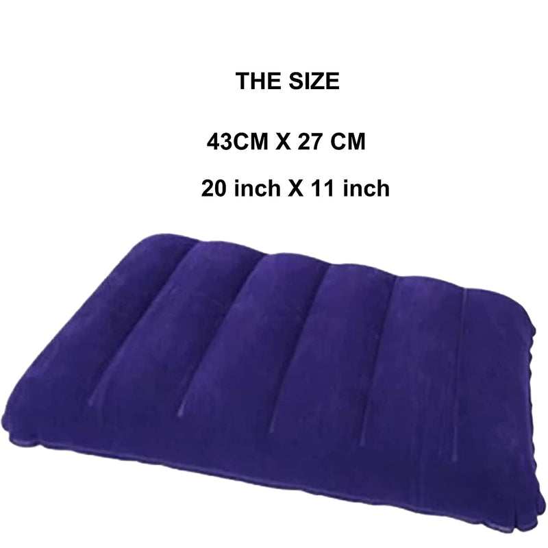 [Australia - AusPower] - 2 Pack Purple Ultralight Inflatable Camping Pillow Squared Flocked Fabric Air Pillow for Hiking,Camping,Traveling,Napping,Desk Rest,Neck Lumbar Support 