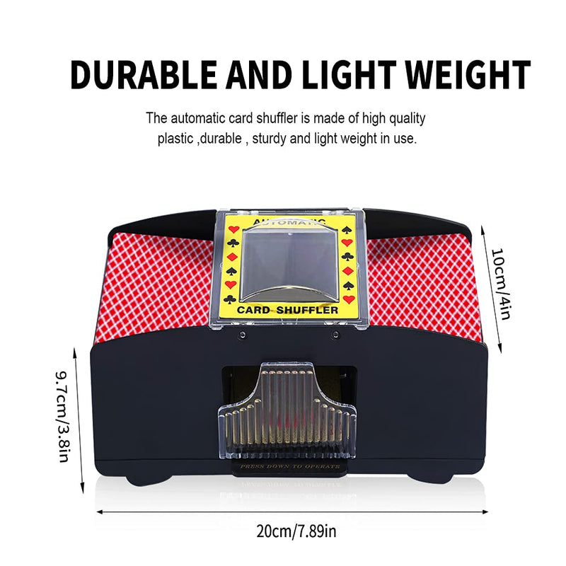 [Australia - AusPower] - Ni-SHEN Automatic Card Shuffler USB/Battery Operated Electric Shuffler for Family Party Poker/Blackjack/UNO 1-2 Deck Card Shuffler 