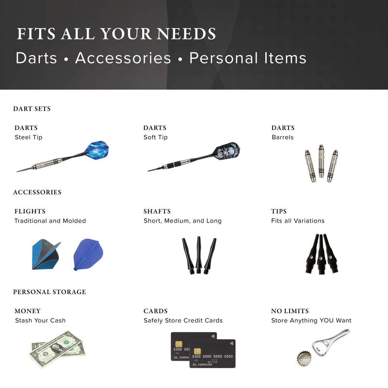 [Australia - AusPower] - VIPER Casemaster Select Nylon Steel and Soft Tip Dart and Accessory Case, Holds 3 Darts, Foam Cushion Allows Flights to be Stored Open Without Being Crushed 