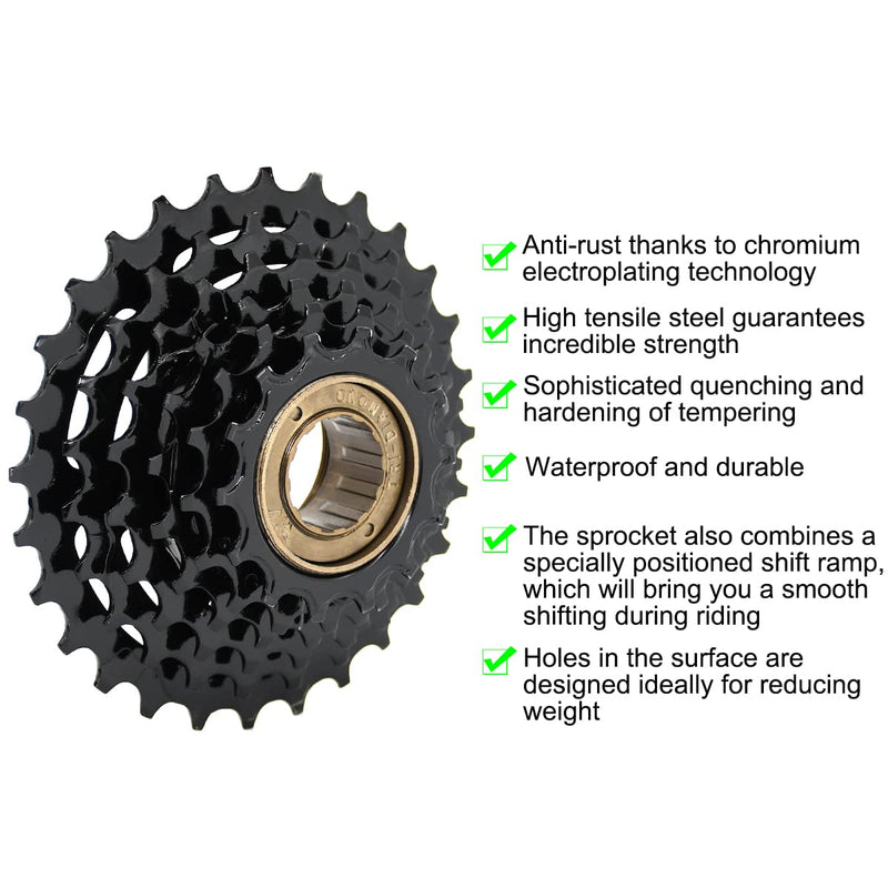 [Australia - AusPower] - Thinvik 6/7 Speed Freewheel 14-28T, Bike Freewheel,Multiple Freewheel,Bicycle Sprocket 
