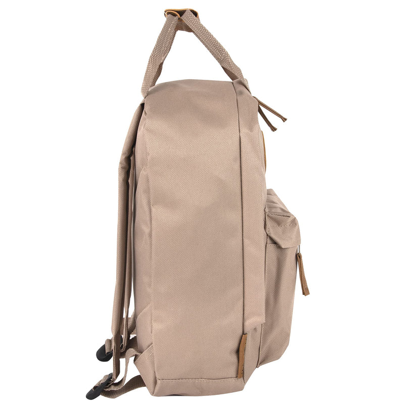 [Australia - AusPower] - Canvas Mini Backpack for Everyday & Day Pack Rucksack in Solid Color Blocks (Almond) Almond 