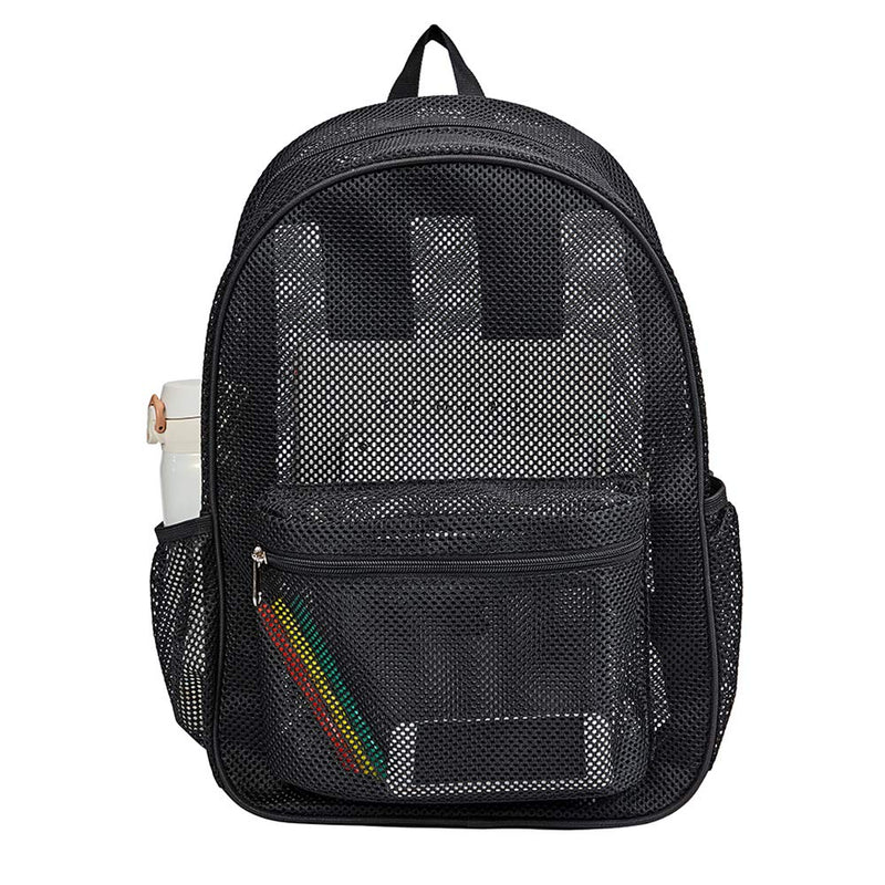 [Australia - AusPower] - Heavy Duty Mesh Backpack, See Through College Student Backpack with Padded Shoulder Straps for Commuting, Swimming, Travel, Beach, Outdoor Sports 
