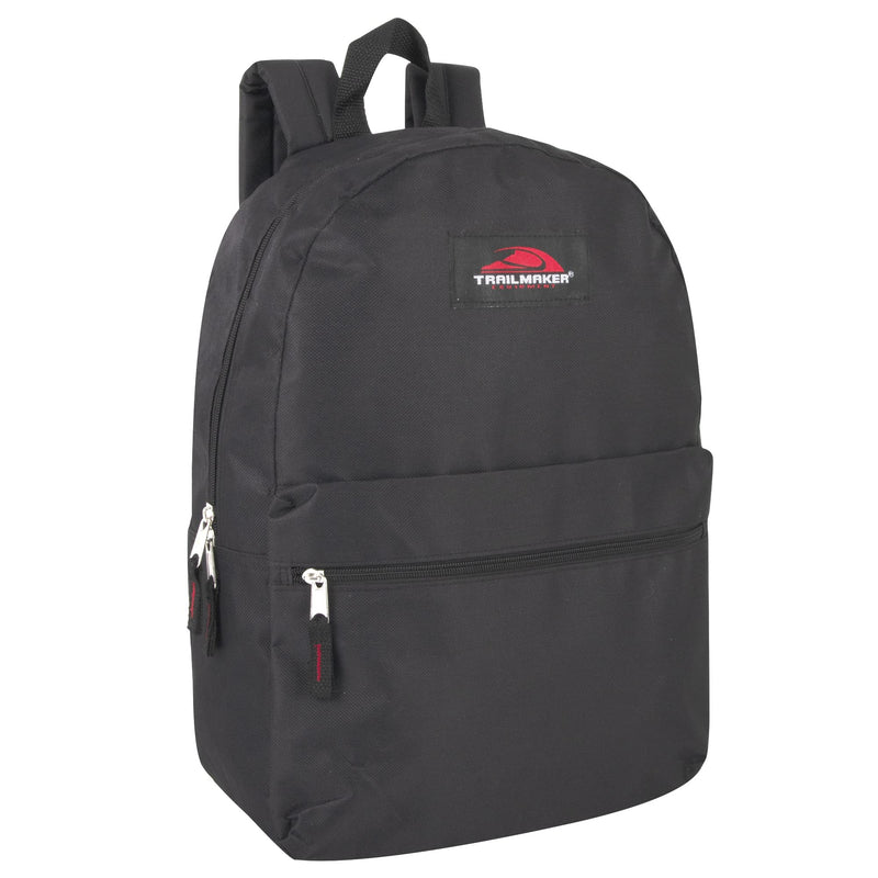 [Australia - AusPower] - Trailmaker Classic 17 Inch Backpack with Adjustable Padded Shoulder Straps Black 