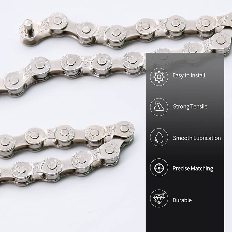 [Australia - AusPower] - Bike Chain Kit, Multi-Function Bike Mechanic Repair Kit, Chain Breaker and Bike Link Plier with Hook, 116 Links with 6 Pairs Bicycle Buckle, Reusable 