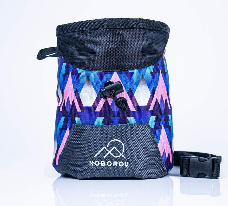 [Australia - AusPower] - Noborou Chalk Bag for Rock Climbing + Crossfit + Weightlifting | Bouldering Chalk Bag | Wide Opening | Large Zippered Pocket | Adjustable and Removable Belt Moonrise Blue 