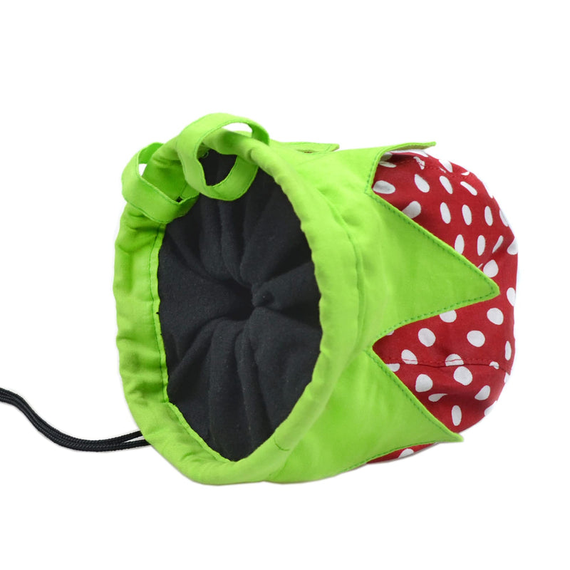 [Australia - AusPower] - Strawberry Chalk Bag with Carabiner Drawstring for Rock Climbing Weight Lifting Rock Climbing Bag Chalkbag 