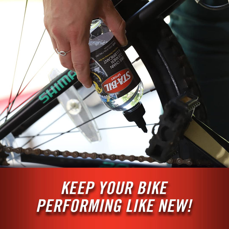 [Australia - AusPower] - STA-BIL SPORT Bike Chain Cleaner & Lubricant - Prevents Rust on Chains, Cables, and Derailleurs, Premium Lubricant, Easy to Apply, Preserves Bike Chains, 8oz (22406) 