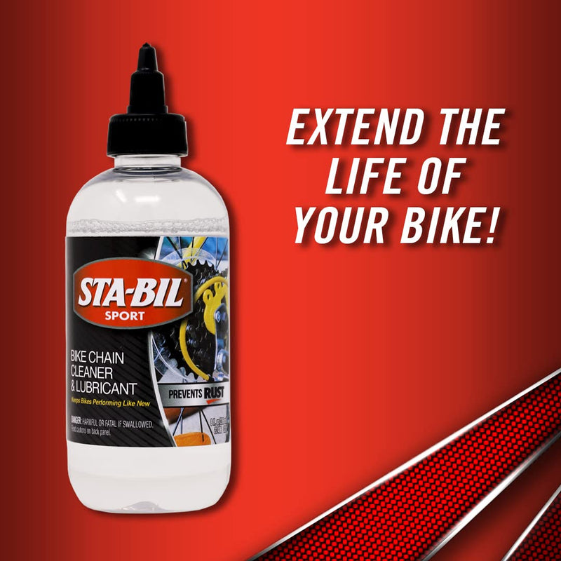 [Australia - AusPower] - STA-BIL SPORT Bike Chain Cleaner & Lubricant - Prevents Rust on Chains, Cables, and Derailleurs, Premium Lubricant, Easy to Apply, Preserves Bike Chains, 8oz (22406) 