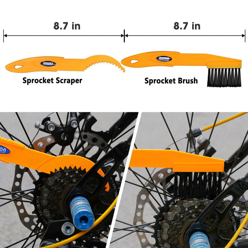 [Australia - AusPower] - SINGARE 7pcs Bicycle Bike Cleaning Tools Set, Bike Clean Brush Kit Suitable for Mountain, Road, City, Hybrid, BMX and Folding Bike 