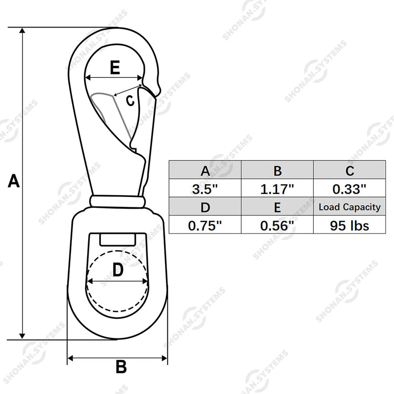[Australia - AusPower] - SHONAN Stainless Steel Swivel Eye Snap Hook- 4-Pack 3.5 Inch Flag Pole Clips, Scuba Diving Clips Spring Hooks for Dog leashes, Keychains, Boat Anchor Ropes, Bird Feeders, Pet Chains 