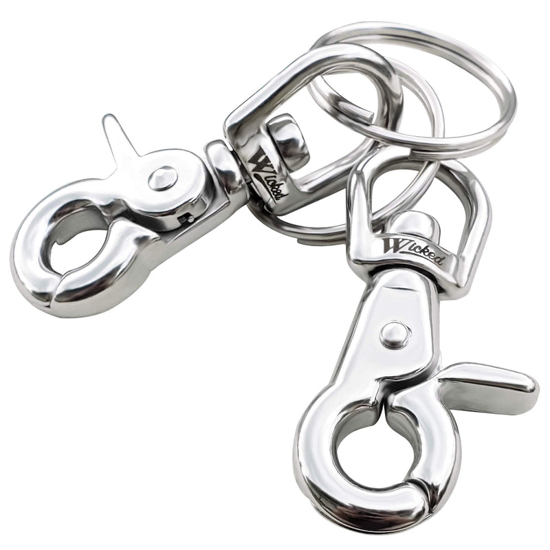 [Australia - AusPower] - WICKED 316 Stainless Steel Swivel Eye Trigger Snap Hook - Set of 2 Each (2 5/8”) 2 5/8” 