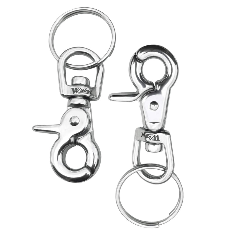 [Australia - AusPower] - WICKED 316 Stainless Steel Swivel Eye Trigger Snap Hook - Set of 2 Each (2 5/8”) 2 5/8” 