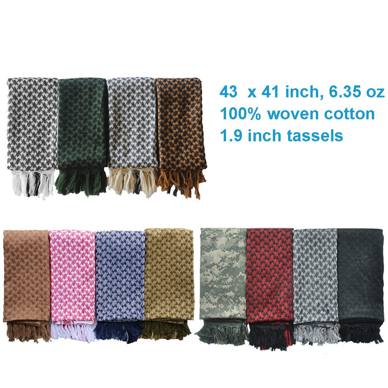 [Australia - AusPower] - Explore Land Cotton Shemagh Tactical Desert Scarf Wrap Black 