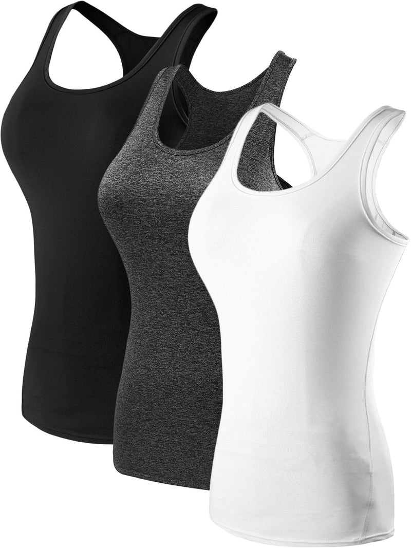 [Australia - AusPower] - Neleus Women's 3 Pack Compression Base Layer Dry Fit Tank Top X-Small 04# 3 Pack Black,grey,white 