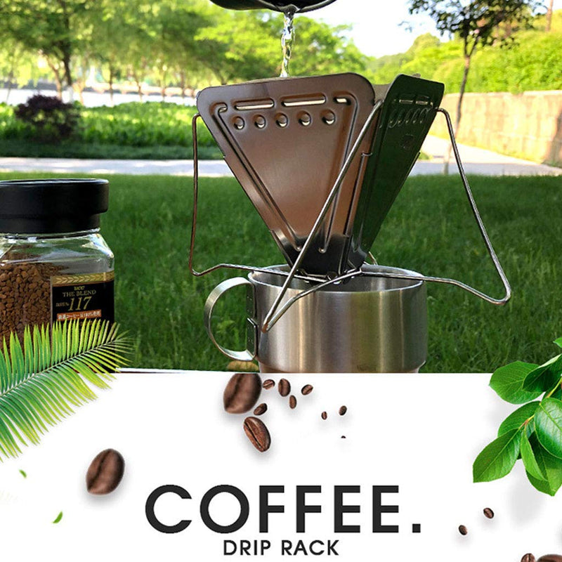 [Australia - AusPower] - Lanema Collapsible Coffee Drip Stainless Steel Portable Lightweight Foldable Coffee Dripper for Camping or Backpacking 