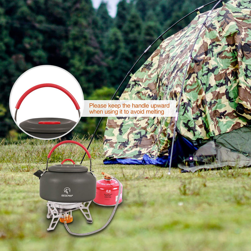 [Australia - AusPower] - REDCAMP 0.8L/0.9L/1.4L Outdoor Camping Kettle, Aluminum Tea Kettle with Carrying Bag, Compact Lightweight Coffee Pot 0.8L Mini 
