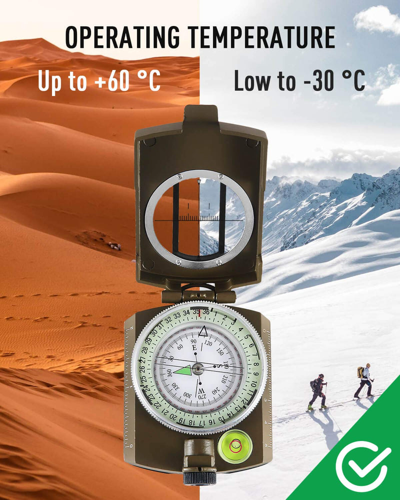[Australia - AusPower] - Eyeskey Tactical Survival Compass with Lanyard & Pouch | Waterproof & Impact Resistant | Lensatic Sighting Compass for Hiking EK1001 Camouflage Compass 