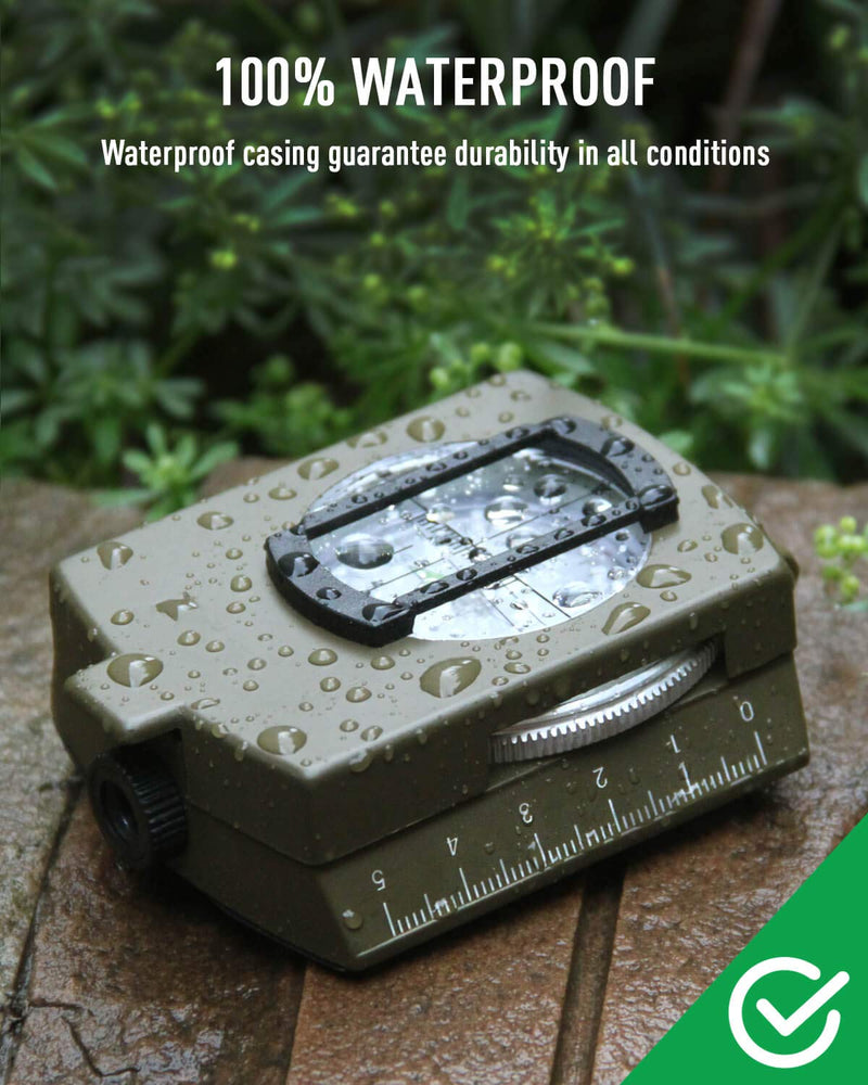 [Australia - AusPower] - Eyeskey Tactical Survival Compass with Lanyard & Pouch | Waterproof & Impact Resistant | Lensatic Sighting Compass for Hiking EK1001 Camouflage Compass 