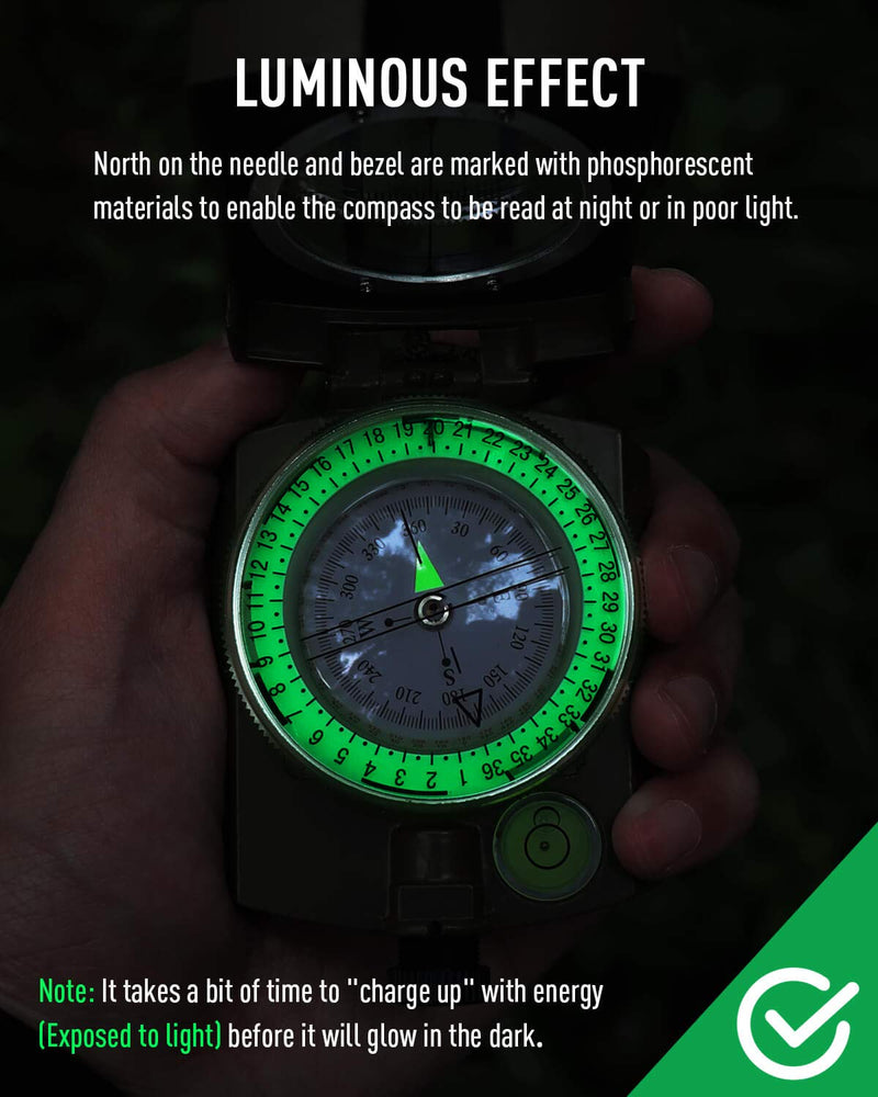 [Australia - AusPower] - Eyeskey Tactical Survival Compass with Lanyard & Pouch | Waterproof & Impact Resistant | Lensatic Sighting Compass for Hiking EK1001 Camouflage Compass 