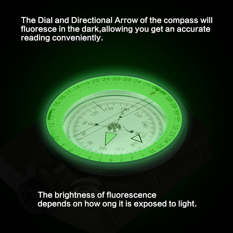 [Australia - AusPower] - zydxcccy Military Lensatic Sighting Compass Survival with Carrying Bag, Compass for Hiking,Waterproof and Shakeproof, Army Green 