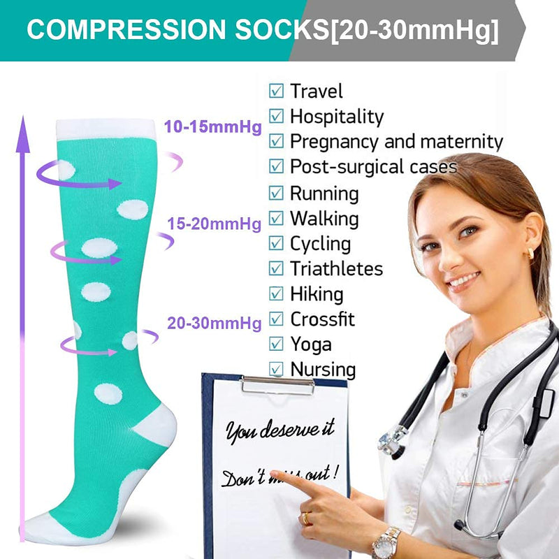 [Australia - AusPower] - HLTPRO Compression Socks for Women & Men(4 Pairs) - Best Support for Medical，Circulation, Nurses, Running, Travel Small-Medium Black / Black / Blue / Green 