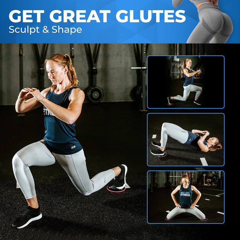 [Australia - AusPower] - Iron Core Fitness 2 x Dual Sided Gliding Discs Core Sliders Ultimate Core Ab Fitness Trainer. Gym, Home Abdominal & Total Body Workout Equipment for use on All Surfaces. Aqua Blue 