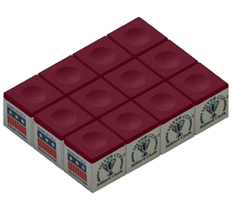 [Australia - AusPower] - Silver Cup Chalk, Burgundy, 12-Piece Box 