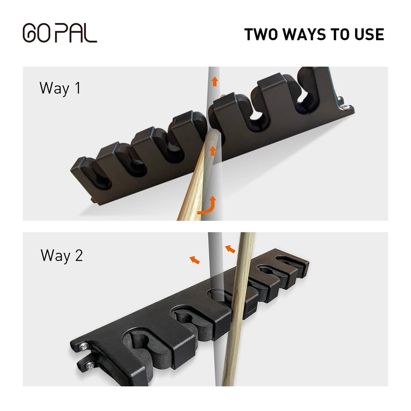 [Australia - AusPower] - Go Pal 6 Pool Cue Rack, Billiard Stick Holder Wall Mount, Pool Table Rods Clip 