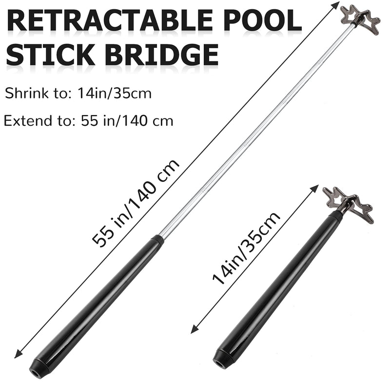 [Australia - AusPower] - Sumind Retractable Pool Bridge Stick,Billiards Cue Stick Bridge with Removable Bridge Head and Wood Handle Billiards Pool Cue Accessory for Pool Cue Table 