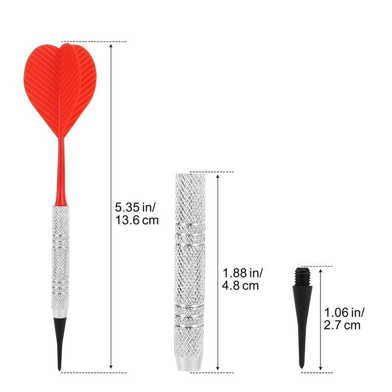 [Australia - AusPower] - Accmor 12 Pcs Soft Tip Darts, Bar Dart, Plastic Tip Darts Set, Attach Extra 100 Black 2BA Replacement Tips, Soft Tip Darts for Electronic/Plastic Dartboard 