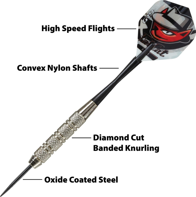 [Australia - AusPower] - Fat Cat Darts in a Jar: Steel Tip Darts with Storage/Travel Container, 20 Grams (Pack of 15, 21 and 27 Darts) Jar with 15 Darts 