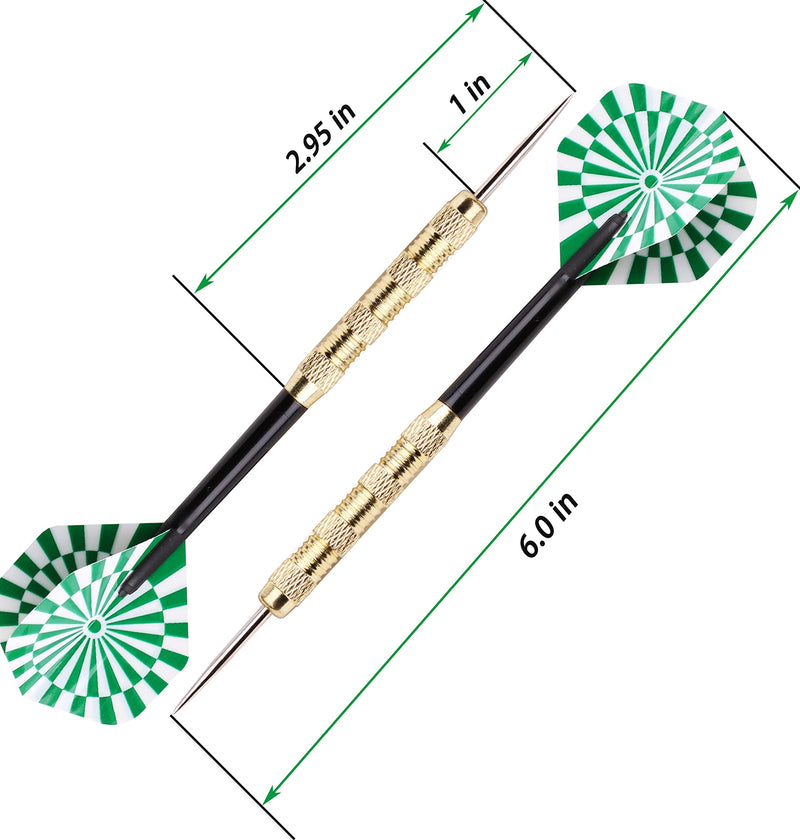 [Australia - AusPower] - MAXMAU Steel Tip Darts Set,Professional Darts Metal Tip,Metal Darts for Dartboard,18 pcs 