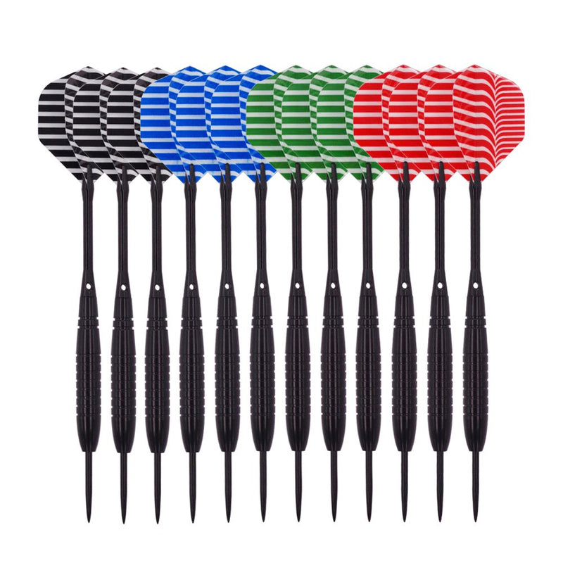 [Australia - AusPower] - Wolftop 12 Pack Steel Tip Darts 22/23 Grams, Professional Darts Metal Tip Set with Aluminum Shafts, Standard Flights, Rubber O'Rings and Extra Dart Sharpener 23 g 