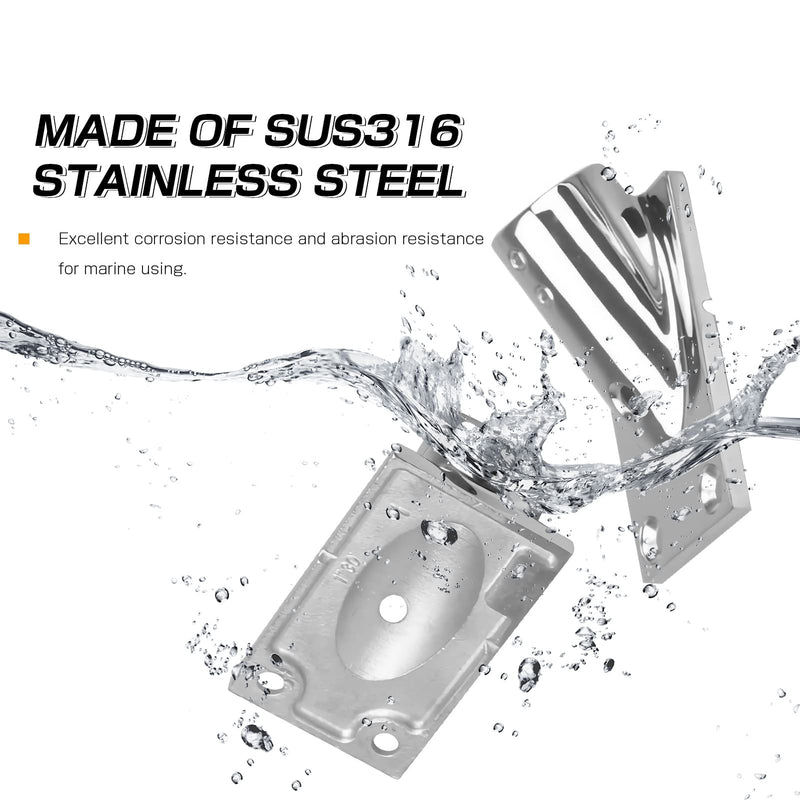 [Australia - AusPower] - AMYSPORTS Heavy Steel Boat Base Rail Stainless Pole Marine Base Tube Rectangular Boat Rail Fittings Handrail Yacht SUS316 30° FOR 22mm PIPE 
