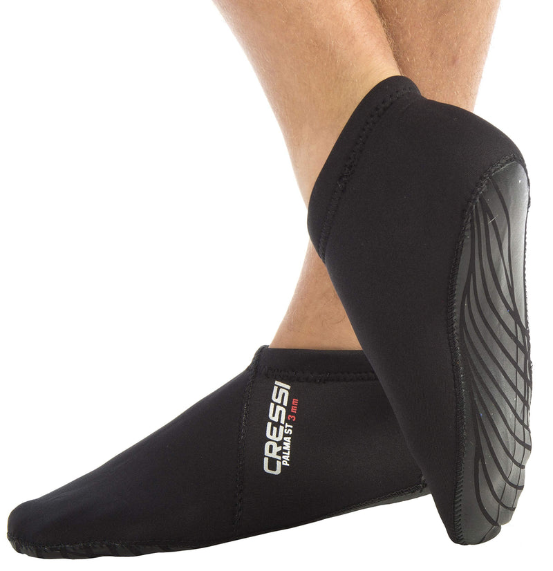 [Australia - AusPower] - Short Premium Neoprene Diving Socks 3mm | PALMA ST by Cressi: quality since 1946 X-Small-Small Black/Black 