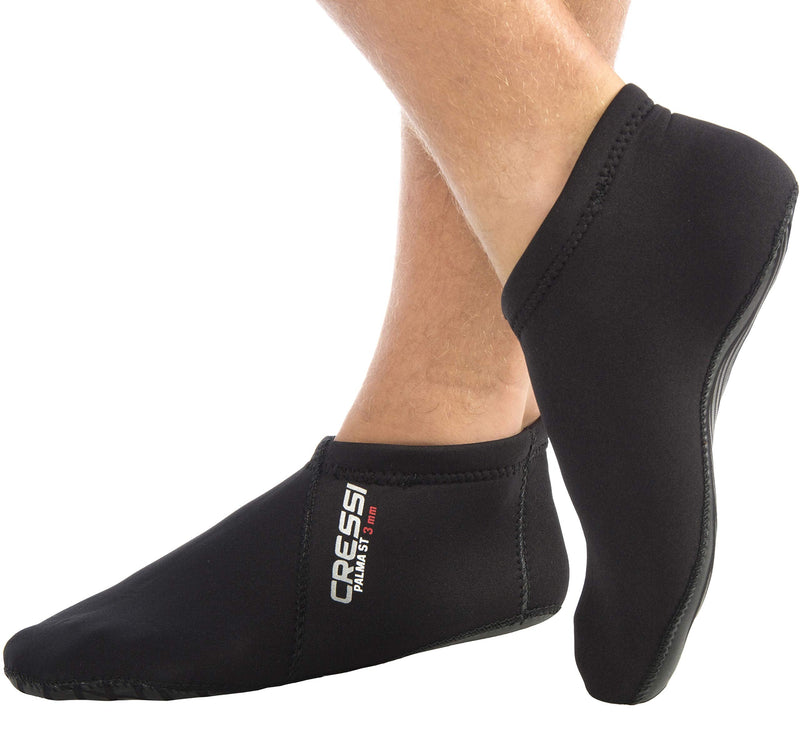 [Australia - AusPower] - Short Premium Neoprene Diving Socks 3mm | PALMA ST by Cressi: quality since 1946 X-Small-Small Black/Black 
