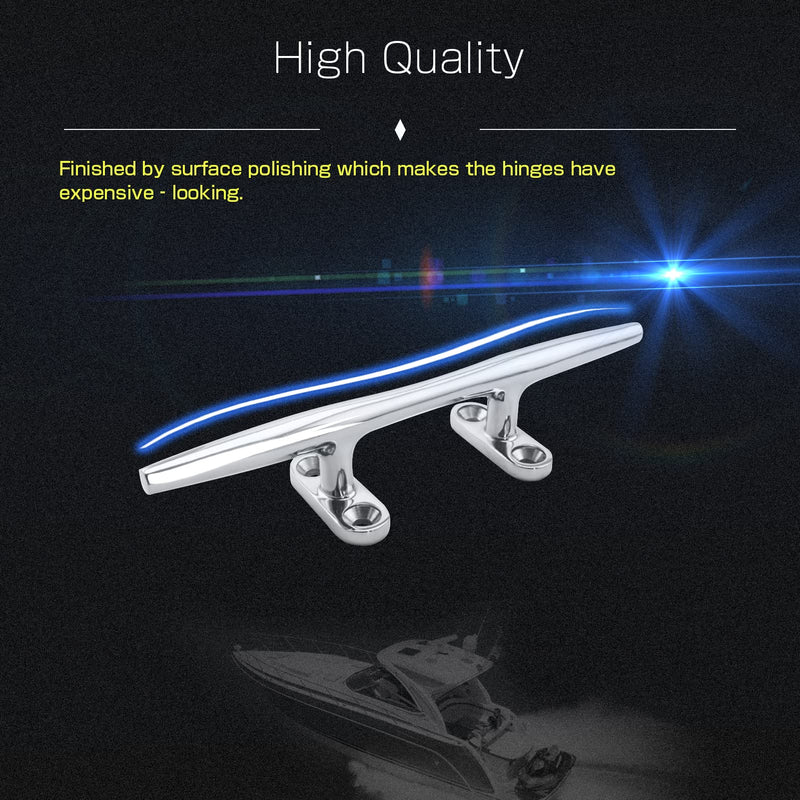 [Australia - AusPower] - AMYSPORTS Heavy Rope Dock Cleat Marine Open Base Dock Cleats Stainless Steel Hardware Boat Cleat Mooring Kayak SUS316 4inch 2pcs 