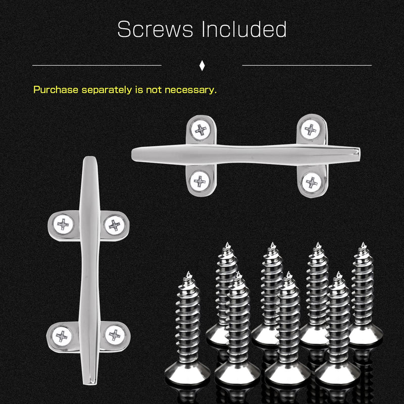 [Australia - AusPower] - AMYSPORTS Heavy Rope Dock Cleat Marine Open Base Dock Cleats Stainless Steel Hardware Boat Cleat Mooring Kayak SUS316 4inch 2pcs 