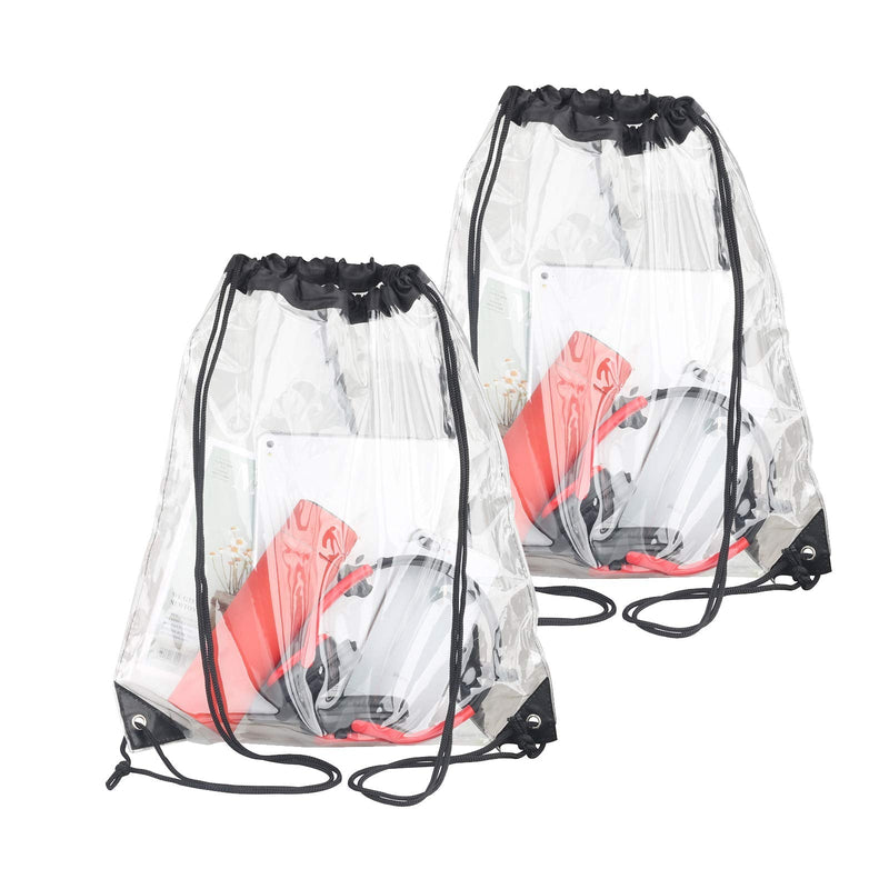 [Australia - AusPower] - 2 Pieces Clear Drawstring Bags, Waterproof Small Clear Bag for Stadium Colleges Sport Event Work Concert Security Approved 