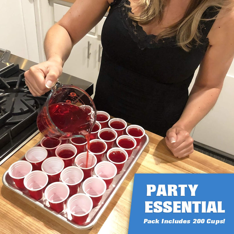 [Australia - AusPower] - GoPong 2oz Plastic Shot Cups - Pack of 200, Disposable Mini 2oz Party Cups, Red 