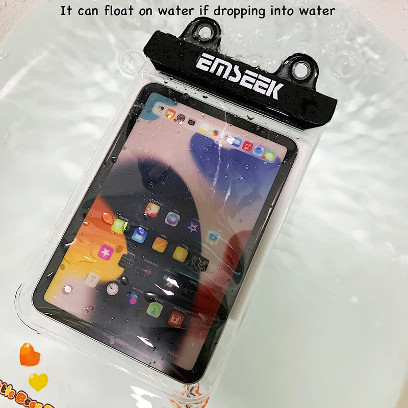 [Australia - AusPower] - EMSEEK Waterproof Ebook Reader Cover Case Waterproof Tablet Bag Waterproof Holder Pouch for Kindle Paperwhite IPAD Mini Samsung Tab Google Nexus 7 Up to 8.3”(Black) 