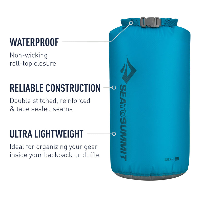 [Australia - AusPower] - Sea to Summit Ultra-SIL Dry Sack, Ultralight Dry Bag Grey 1 Liter 