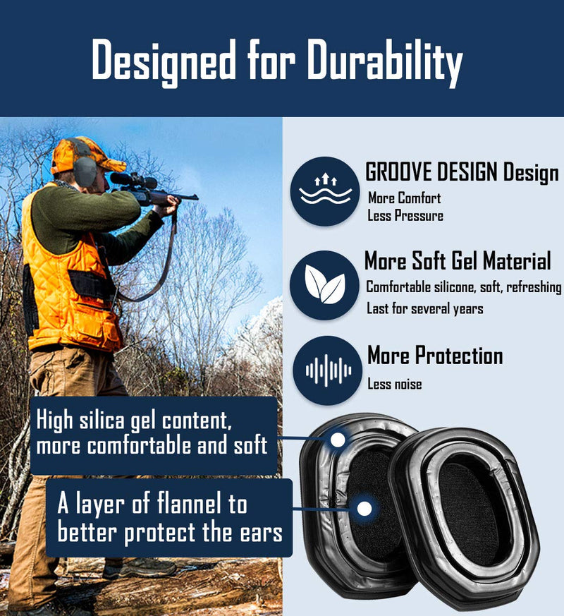 [Australia - AusPower] - PROHEAR GEP03 Upgraded Gel Ear Pads for Walker's Razor Earmuffs, Comfortable and Soft Replacement Gel Ear Cups with Sealed Bottom Shell 