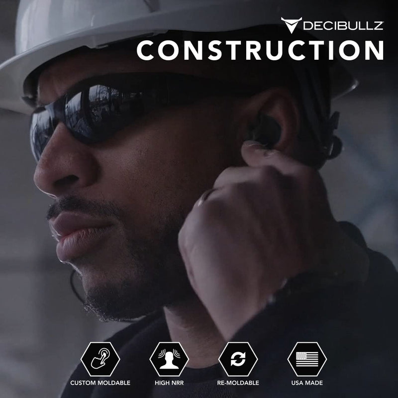 [Australia - AusPower] - Decibullz - Custom Molded Earplugs, 31dB Highest NRR, Comfortable Hearing Protection for Shooting, Travel, Work and Concerts Black 