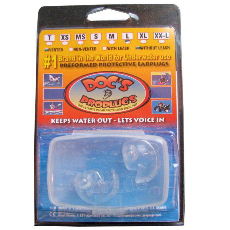 [Australia - AusPower] - Doc's Proplugs Vented Ear Plug Clear No Leash Size Large 