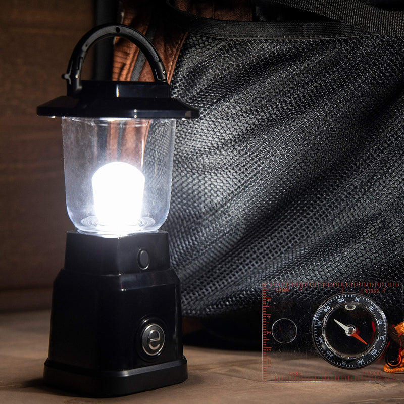 [Australia - AusPower] - Enbrighten LED Mini Camping Lantern, Battery Powered, 200 Lumens, 40 Hour Runtime, 3 Light Levels, Ideal for Hiking, Outdoors, Emergency, Snow, Hurricane and Storm, Black, 49559 