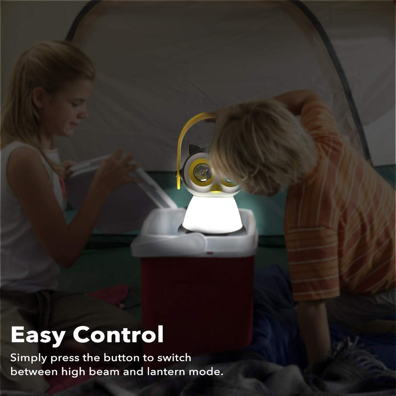 [Australia - AusPower] - FANT.LUX Outdoor Equipment LED Camping Lantern & Headlamp Set for Kids, Battery Powered Night Light for Emergency, Hurricane, Lightweight Tent Lamp - Owl 