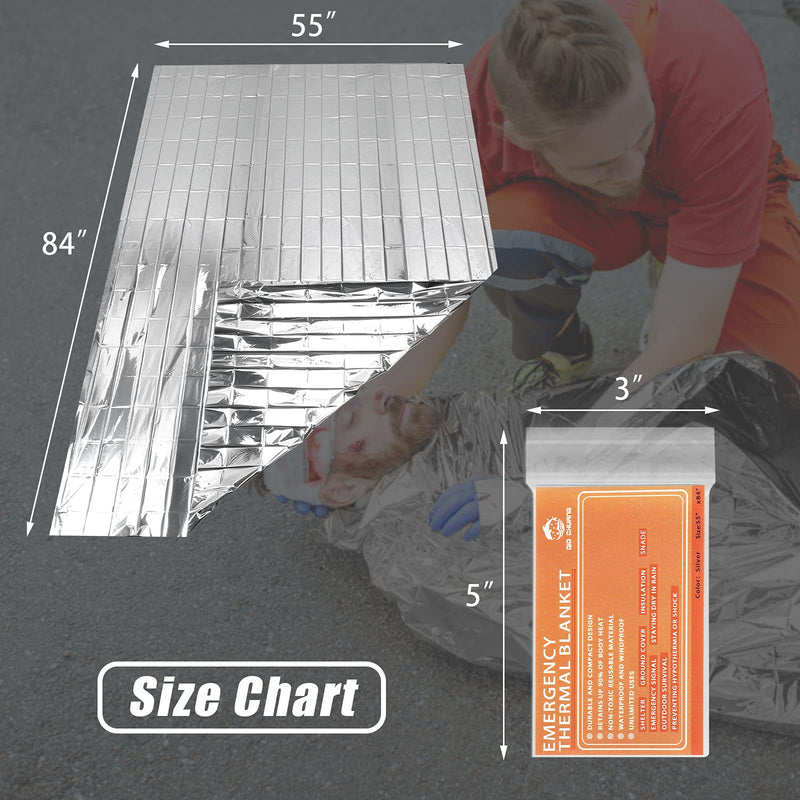 [Australia - AusPower] - QIO CHUANG Emergency Mylar Thermal Blankets -Space Blanket Survival kit Camping Blanket (4-Pack). Perfect for Outdoors, Hiking, Survival, Bug Out Bag ，Marathons or First Aid 1 