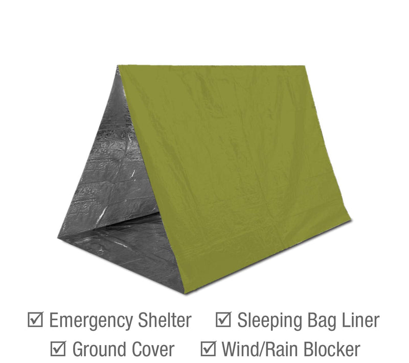 [Australia - AusPower] - Swiss Safe Emergency Mylar Thermal Blankets + Bonus Gold Foil Space Blanket. Designed for NASA, Outdoors, Survival, First Aid, Army Green, 4 Pack 