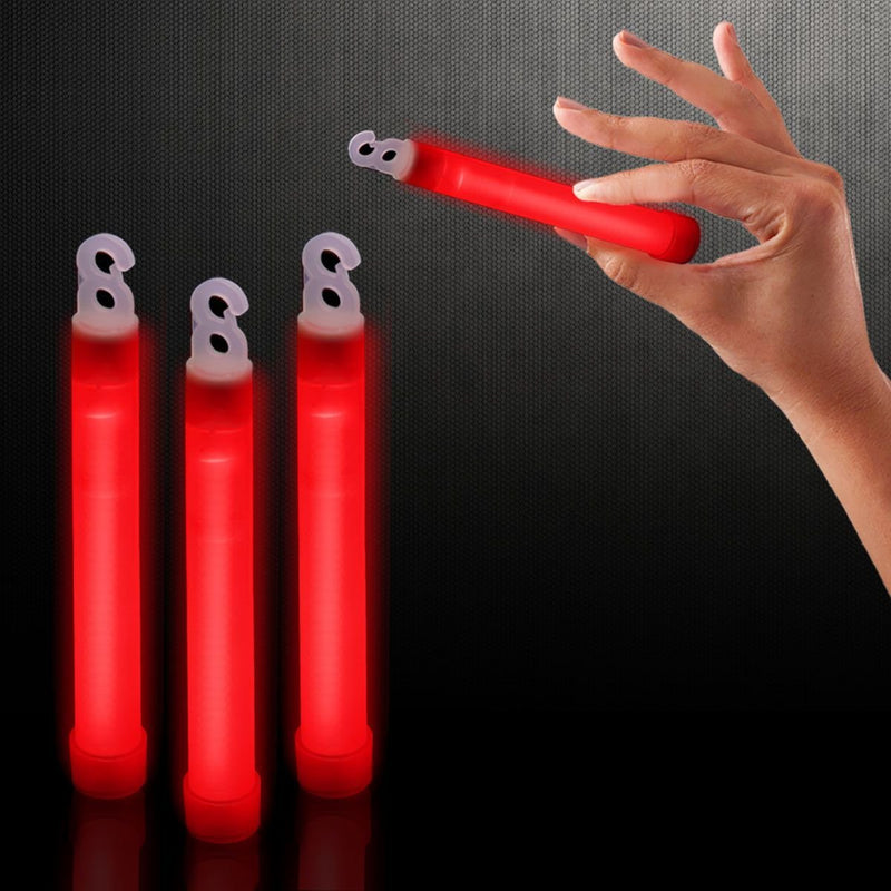 [Australia - AusPower] - Windy City Novelties 25 Pack - 6" Premium Glow Sticks - Select Your Color! (Red) 